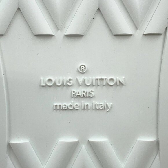 LOUIS VUITTON Tattoo Line Sneakers Size 8.5 Leather White/Green - Picture 12 of 16